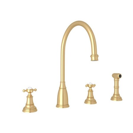 Rohl Georgian Era Two Handle Kitchen Faucet With Side Spray U.4735X-SEG-2